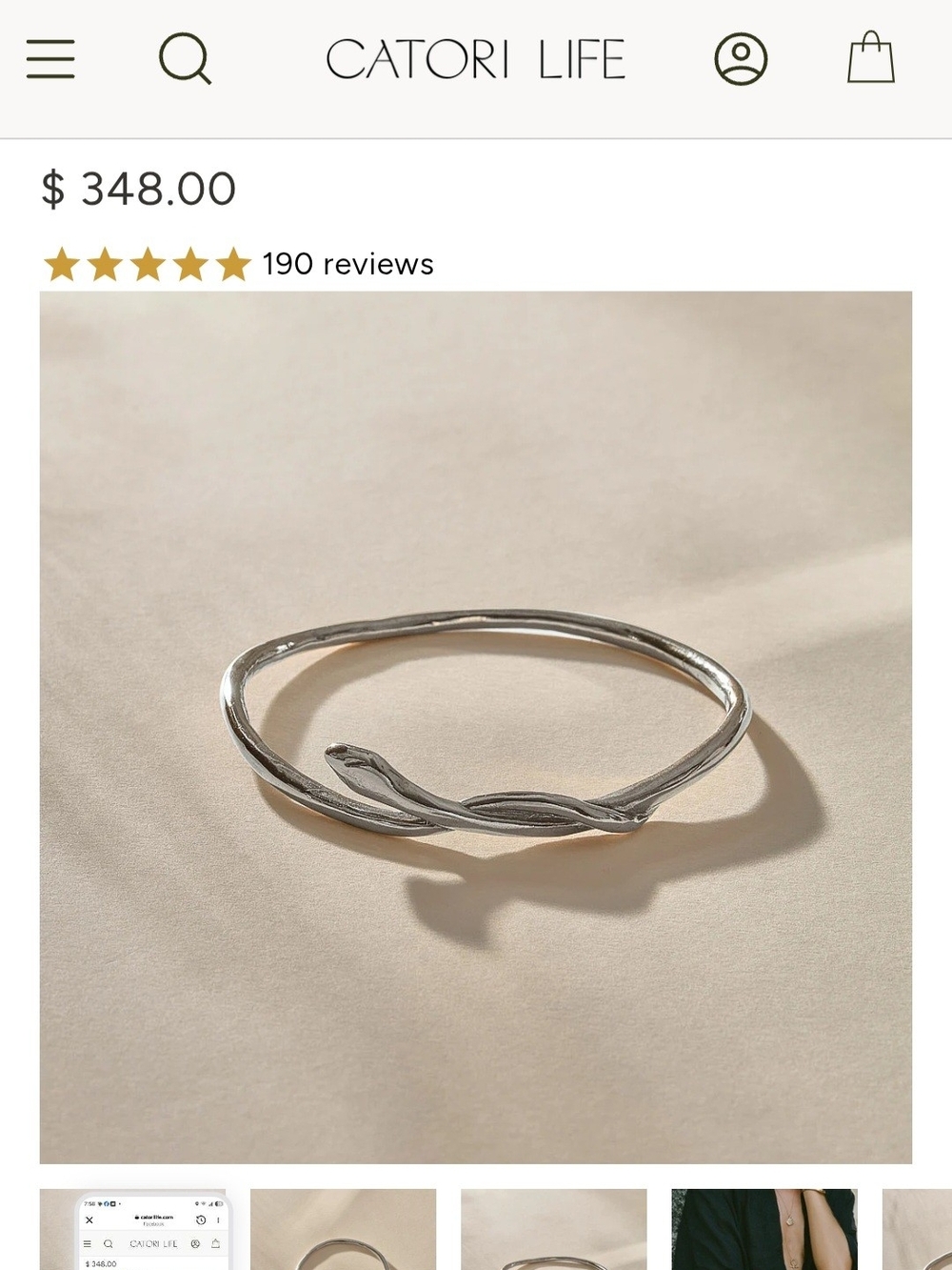 Sterling Silver Snake Bangle Bracelet